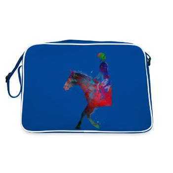 Horse Rider #rider #horse #sport - Retro Bag - blue/white - Back