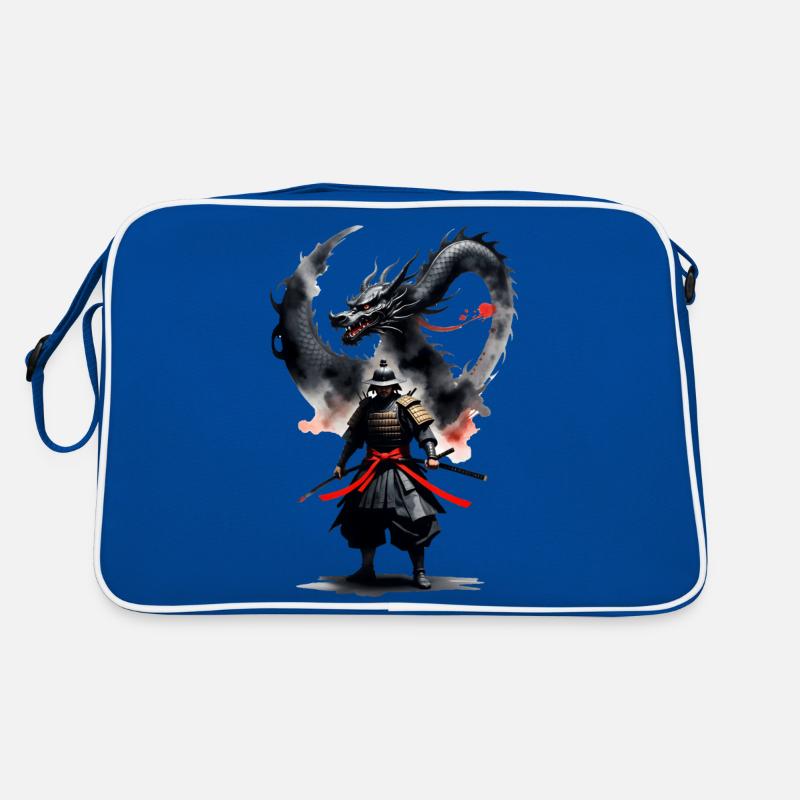 Guerrier Samouraï Dragon Noir Sac Retro