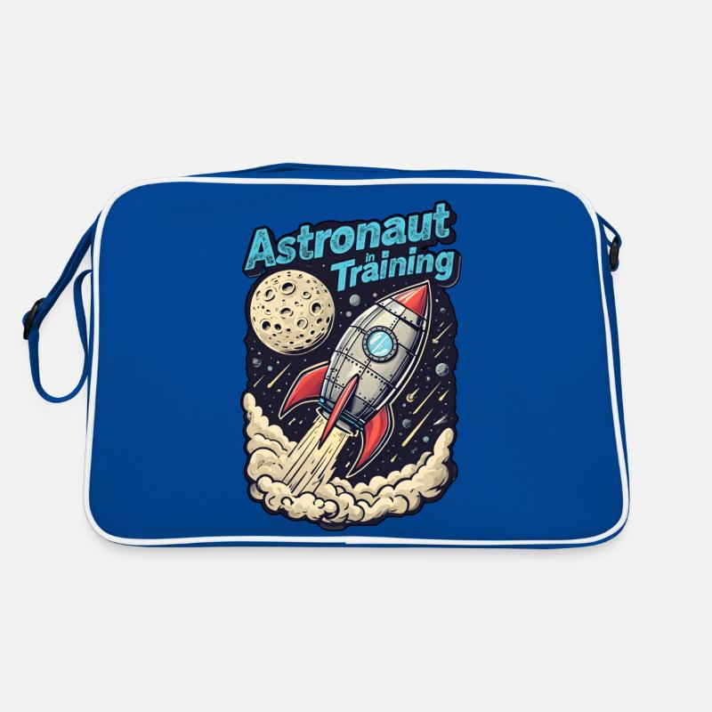 Astronaut in Ausbildung - Retro Tasche - Blau/Weiß