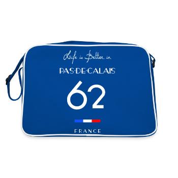 La vie est meilleure PAS-DE-CALAIS Numéro 62 - Sac Retro - bleu/blanc - Dos