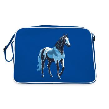 Cheval Bleu - Design Animalier - Sac Retro - bleu/blanc - Dos