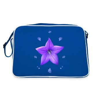 Campanule violet motif floral fleur bleue - Sac Retro - bleu/blanc - Dos