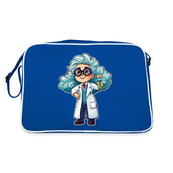 Scientifique mignon avec des lunettes - Sac Retro - bleu/blanc - Dos