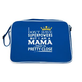 SUPER MAMA! - Retro Bag - blue/white - Back
