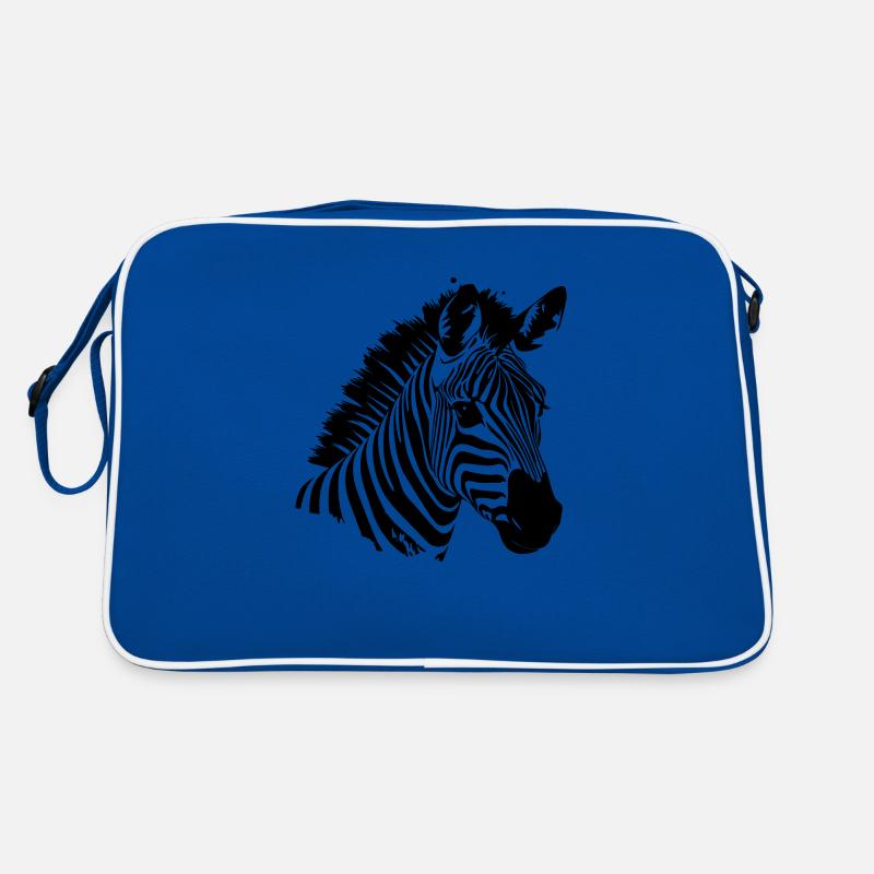 Zebra - Retro Tasche - Blau/Weiß