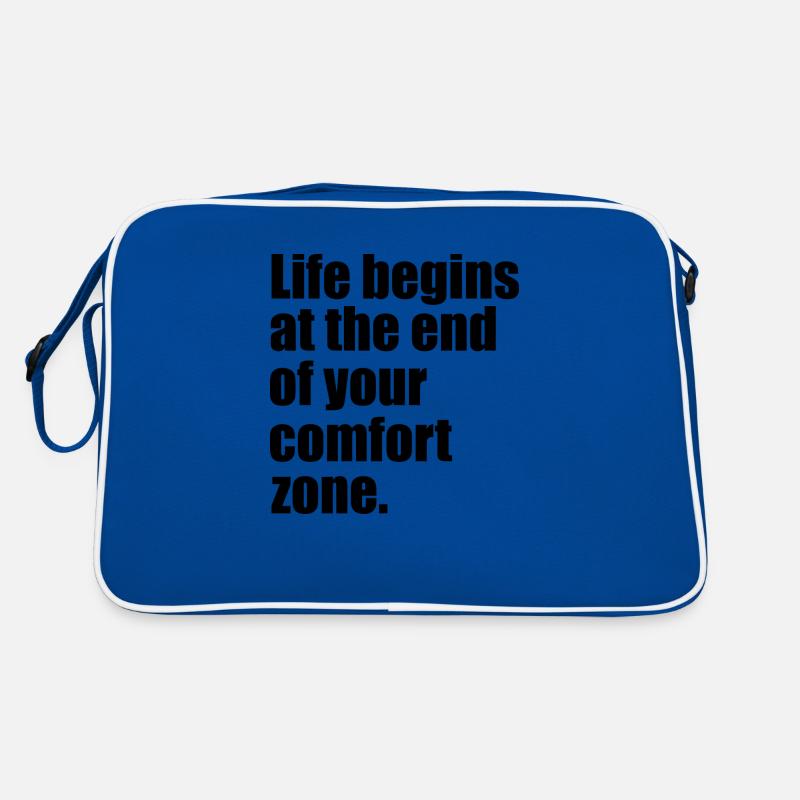 Das Leben beginnt Zitat Retro Tasche