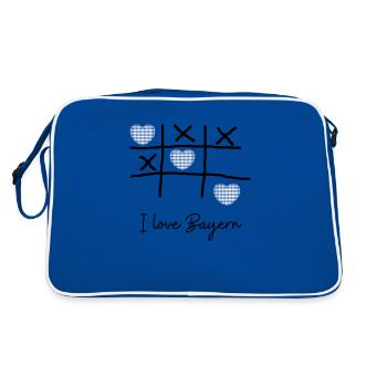 I Love Bayern - Ich liebe Bayern - Retro Tasche - Blau/Weiß - Hinten