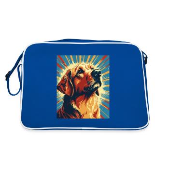 Labrador Dogs Maman et Labfather Papa Golden - Sac Retro - bleu/blanc - Dos