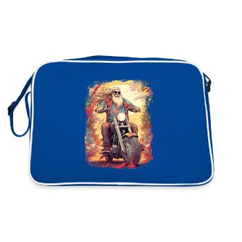 Tenue de motard de motocross pour les tours à moto - Sac Retro - bleu/blanc - Dos