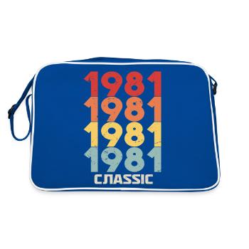 1981 Jubiläum im klassischen Vintage-Stil 1981 - Retro Tasche - Blau/Weiß - Hinten