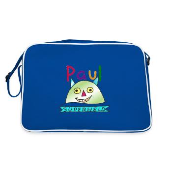 Paul prénom garçon nom de super-héros monstre - Sac Retro - bleu/blanc - Dos