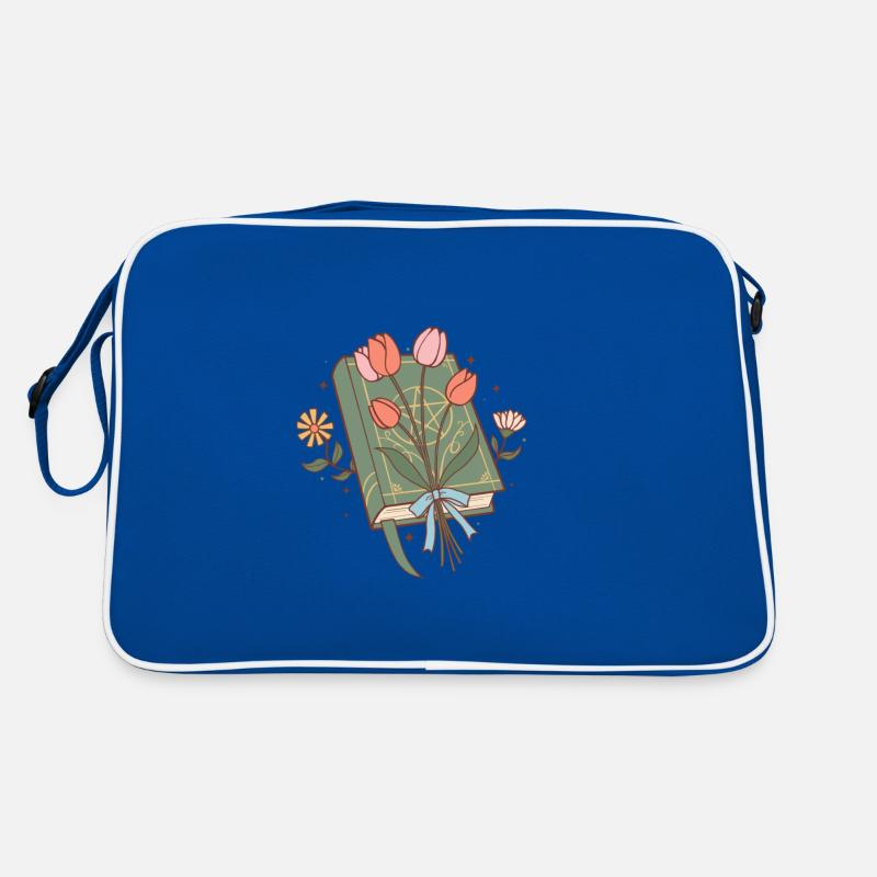Das magische Buch - Retro Tasche - Blau/Weiß