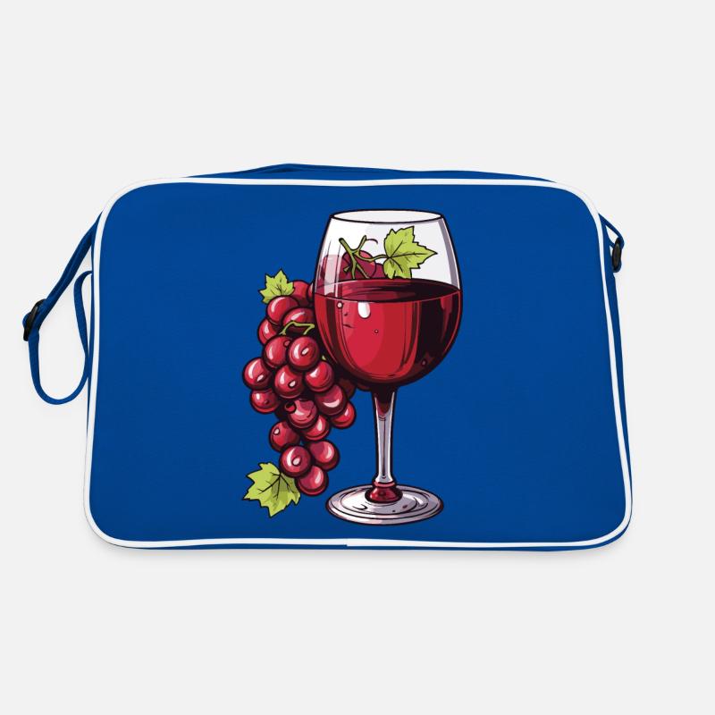 Wine Glass Grapes Wine Retro Bag