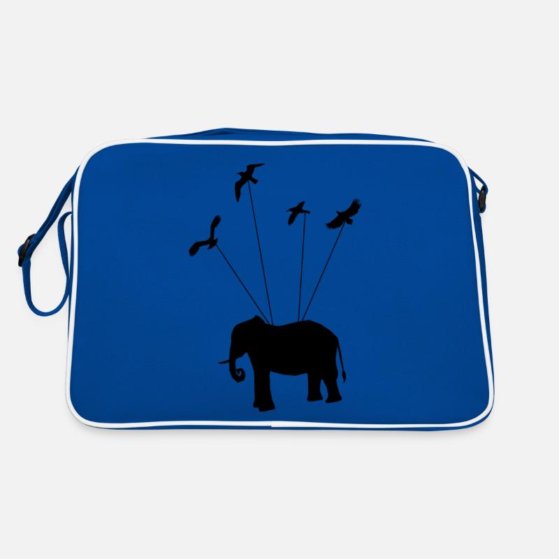 Elephant flying Retro Bag