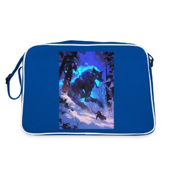 Wolf Anime Manga Fantasy - Retro Bag - blue/white - Back