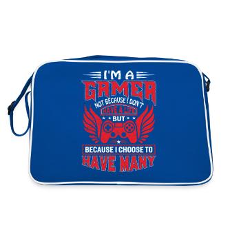 I ́m a Gamer not because I don ́t have a life but... - Retro Bag - blue/white - Back