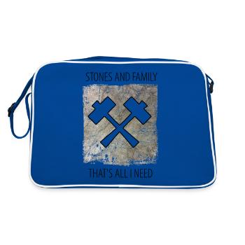 Sculpteur de pierre dicton de sculpteur de pierre - Sac Retro - bleu/blanc - Dos
