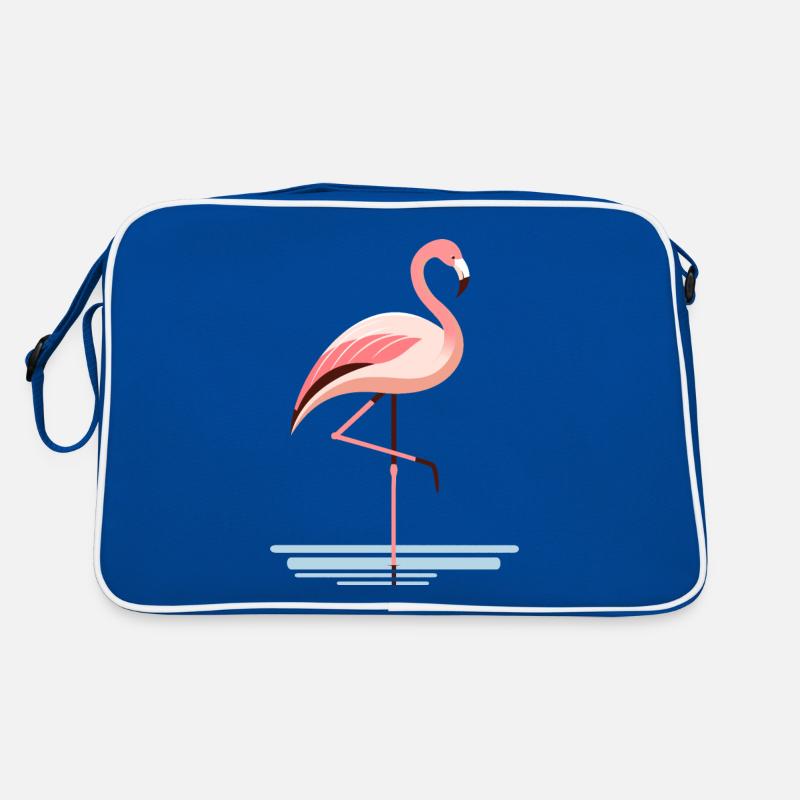 Flamingo in the water - Retro Bag - blue/white