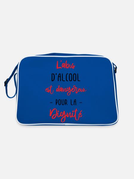l'abus d'alcool est dangereux pour la dignité - Sac Retro - bleu/blanc - Dos