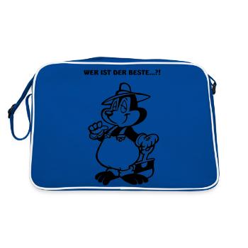 Wer ist der beste...?! - Retro Tasche - Blau/Weiß - Hinten