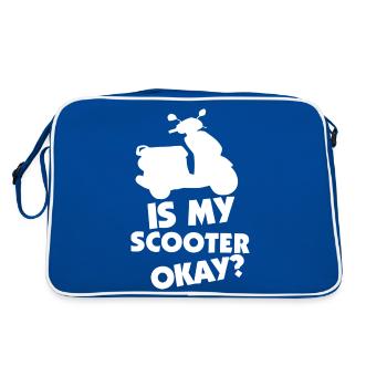 E-Scooter Roller Scooter - Retro Tasche - Blau/Weiß - Hinten