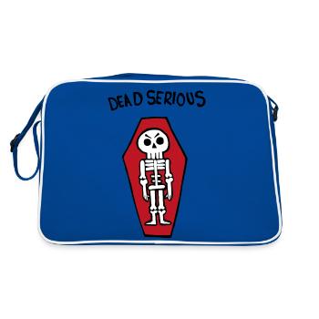 Squelette mort sérieux dans un cercueil - Sac Retro - bleu/blanc - Dos