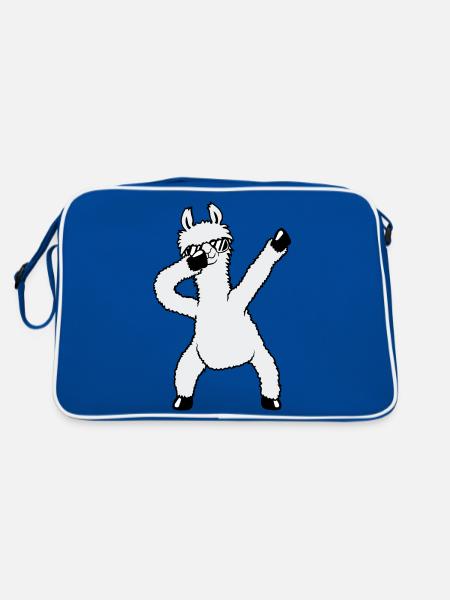 Drôle de Dabbing Dab Dance Llama Cool Lunettes de soleil - Sac Retro - bleu/blanc - Dos