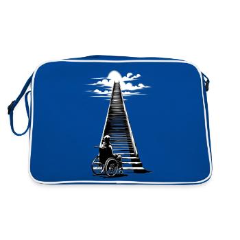 Escaliers vers le ciel | Encore une fois, pas de rampe - Sac Retro - bleu/blanc - Dos