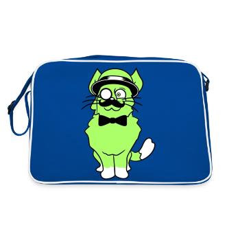 Sir Cat Gentleman Chapeau Costume Monocle Riche M. - Sac Retro - bleu/blanc - Dos