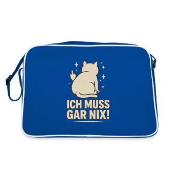 Chat paresseux, je n’ai pas à faire un doigt d’honneur à quoi que ce soit - Sac Retro - bleu/blanc - Dos