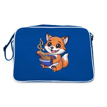 Renard kawaii avec soupe de nouilles Ramen - Sac Retro - bleu/blanc - Dos