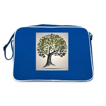 Eco tree - Retro Tasche - Blau/Weiß - Hinten