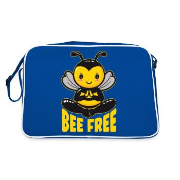 Bee Free - Retro Bag - blue/white - Back
