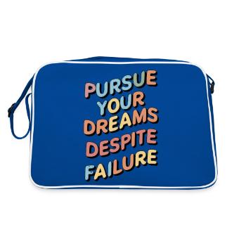 PURSUE YOUR DREAMS DESPITE FAILURE, MOTIVATIONAL - Retro Bag - blue/white - Back