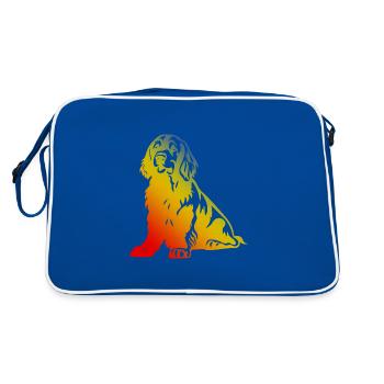 Cocker Spaniel Dog Multicolored - Retro Bag - blue/white - Back