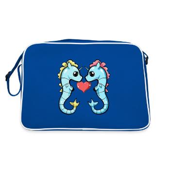 Hippocampe Couple Saint-Valentin - Sac Retro - bleu/blanc - Dos