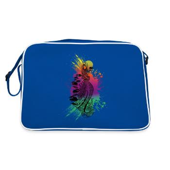 Chaman Lady Black - Sac Retro - bleu/blanc - Dos
