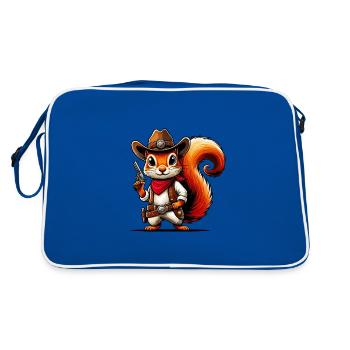 Cowboy Squirrel - Retro Bag - blue/white - Back
