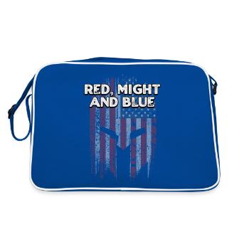 Puissance rouge et drapeau bleu américain Drapeau militaire américain - Sac Retro - bleu/blanc - Dos