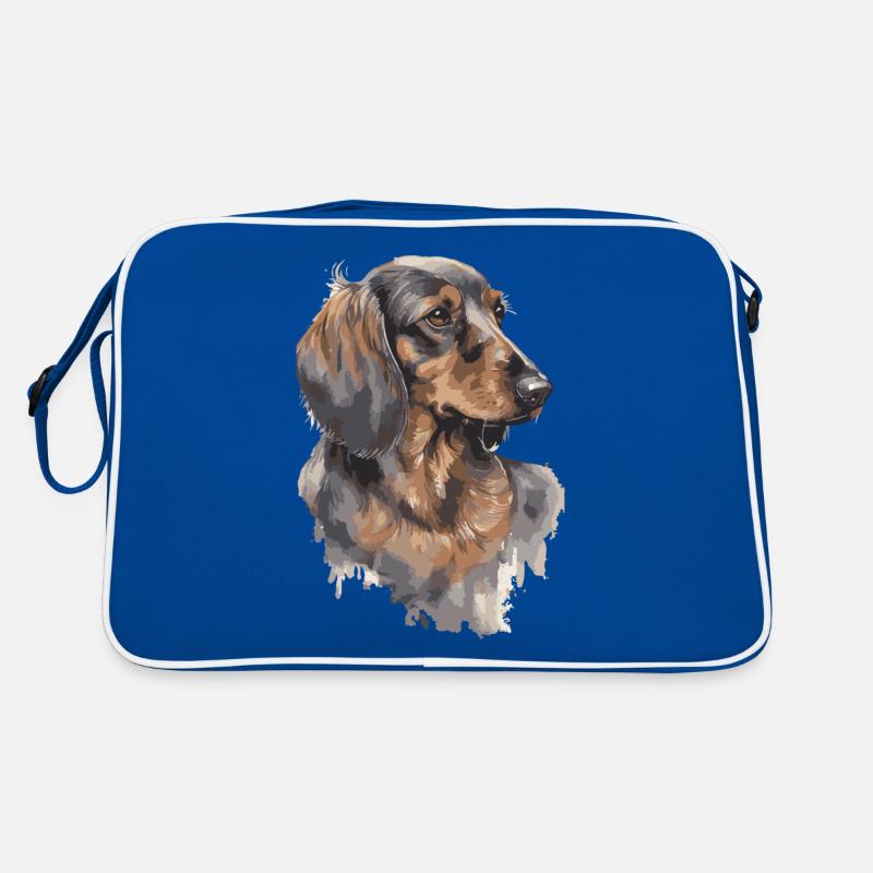 Aquarelles de portrait teckel Sac Retro