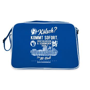 Düsseldorf Die Alt-Stadt Kölsch T-Shirt - Retro Tasche - Blau/Weiß - Hinten