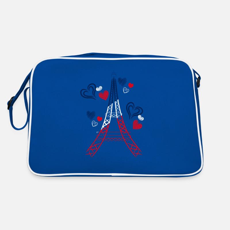 Eiffelturm - Retro Tasche - Blau/Weiß