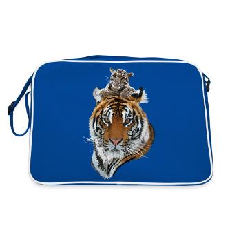 Bengal Tiger and Hazy Tiger - Retro Bag - blue/white - Back