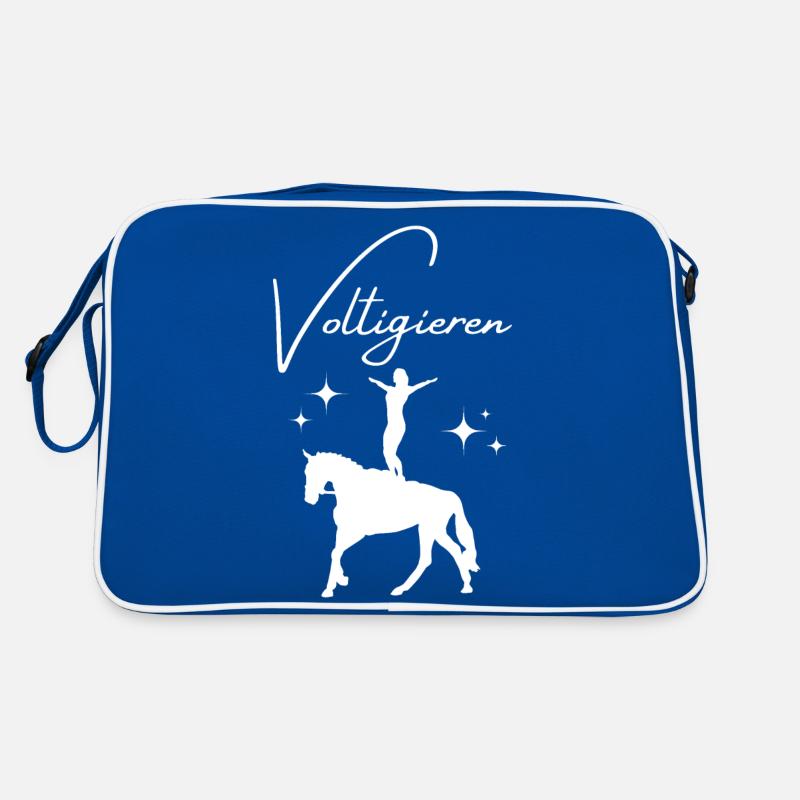 Voltigieren - Retro Tasche - Blau/Weiß