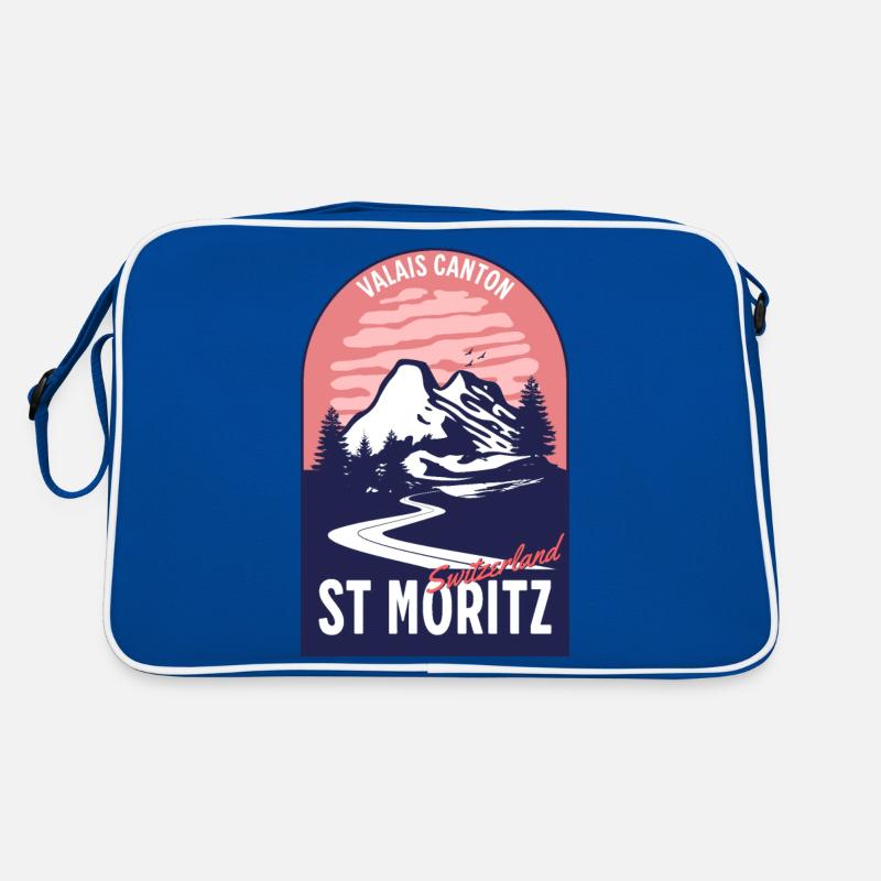 St. Moritz Schweiz Wallis Retro Tasche