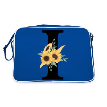 Buchstabe i blumiges Tourmesol - Retro Tasche - Blau/Weiß - Hinten