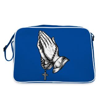 Mains en prière - Sac Retro - bleu/blanc - Dos