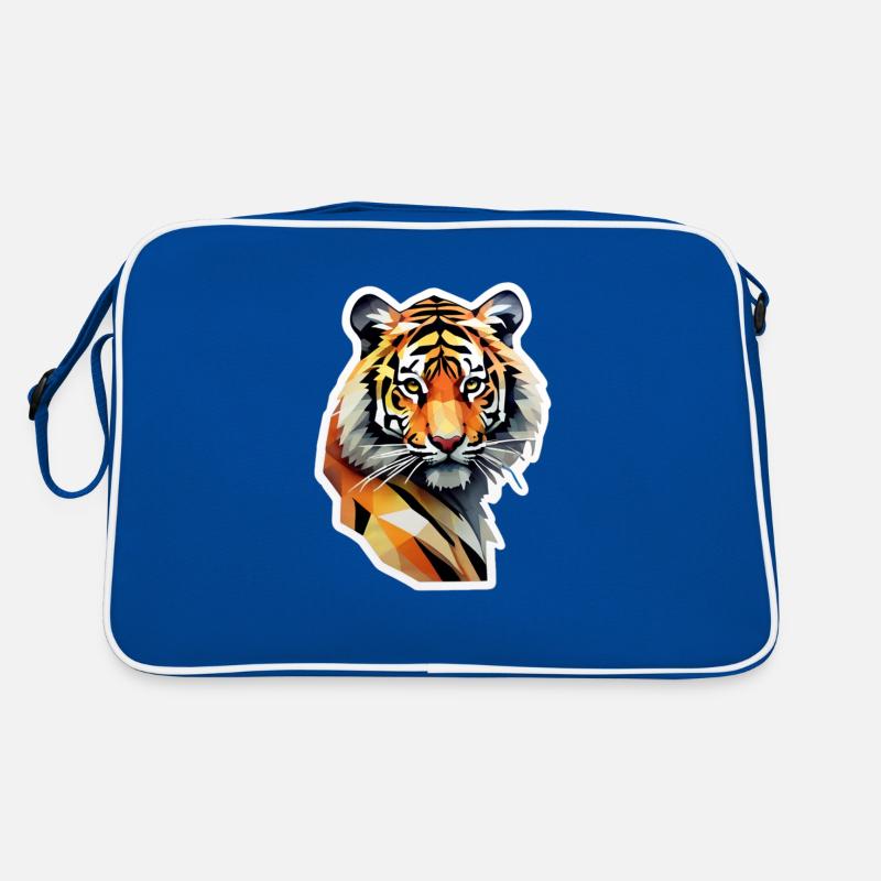 Polygone de tigre - Sac Retro - bleu/blanc