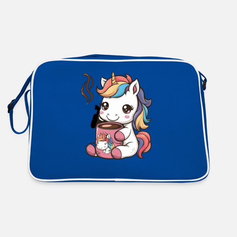 Licorne kawaii buvant du cacao Sac Retro