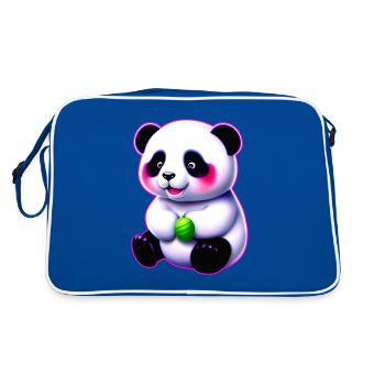 Mignon bébé panda ours - Sac Retro - bleu/blanc - Dos